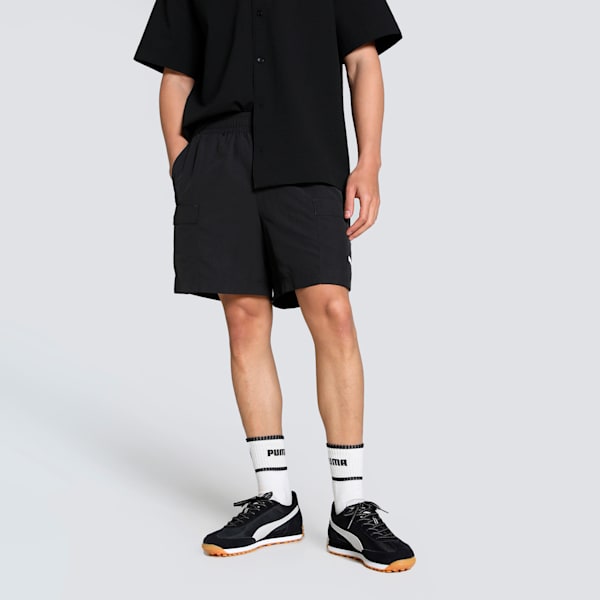 WARDROBE Essentials Men's Relaxed Fit  6" Cargo Shorts, PUMA Black, extralarge-IND
